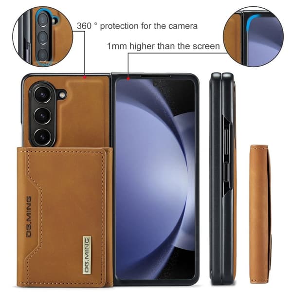 DG.MING M2 Kickstand Plånboksfodral Samsung Galaxy Z Fold5 - Brun