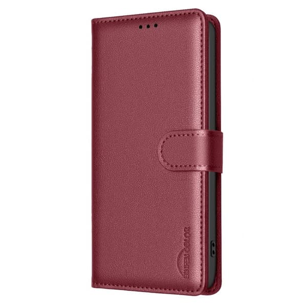 BINFEN Samsung Galaxy S26 Pro Plånboksfodral Konstläder RFID Skydd - Röd