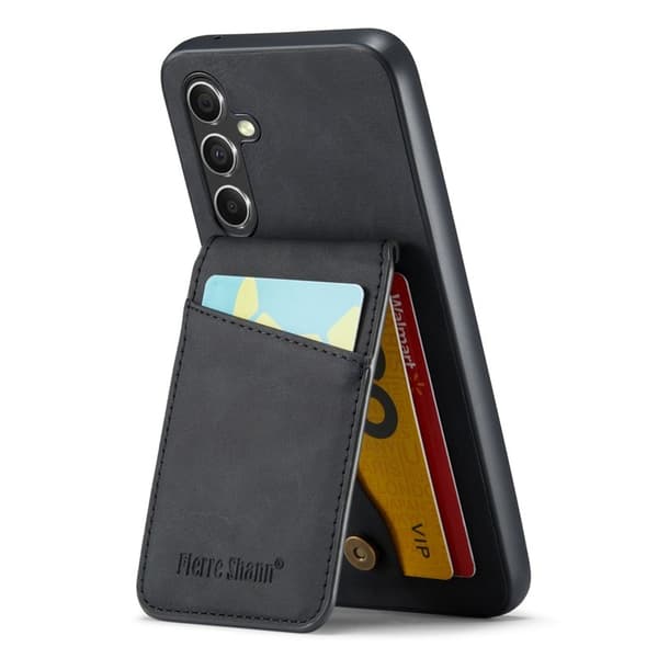 FIERRE SHANN Samsung Galaxy S23 FE Plånboksfodral Konstläder - Svart