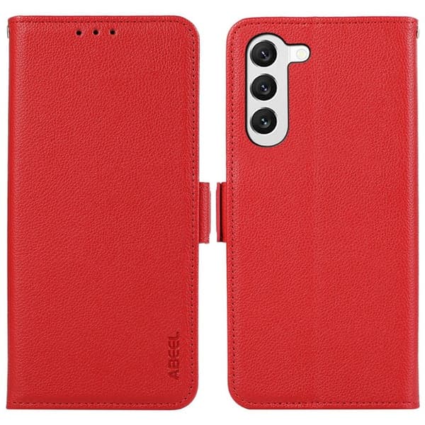 ABEEL Samsung Galaxy S22+ Plånboksfodral Konstläder RFID Röd