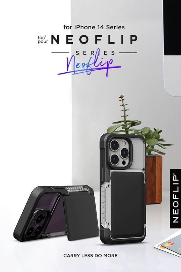 VRS DESIGN Neo Flip Skal iPhone 14 Pro - Musta Svart