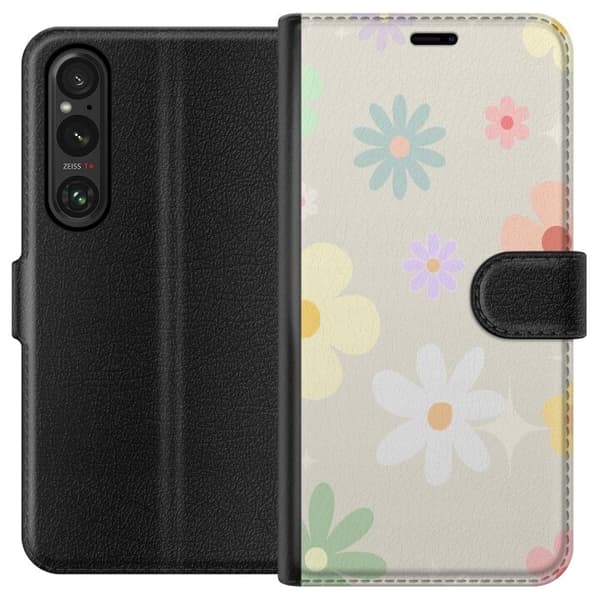 Pung taske til Sony Xperia 1 VI med fejede blomster