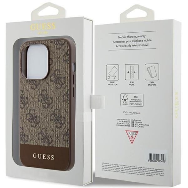 Guess iPhone 15 Pro -puhelinkuori 4G Stripe -kokoelma - Ruskea