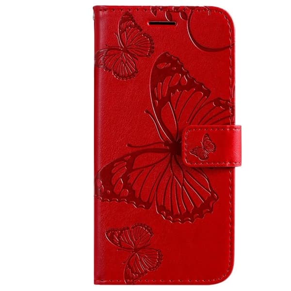 Butterfly Imprinted Fodral Galaxy S22 Plus - Röd Red