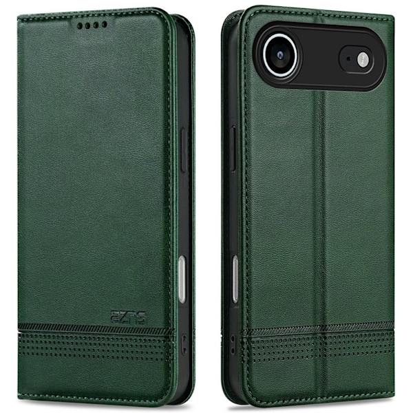 AZNS iPhone Air Plånboksfodral Konstläder - Grön