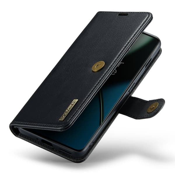 DG.MING OnePlus 11 5G Äkta Läder Plånboksfodral Detachable Magnetisk Svart