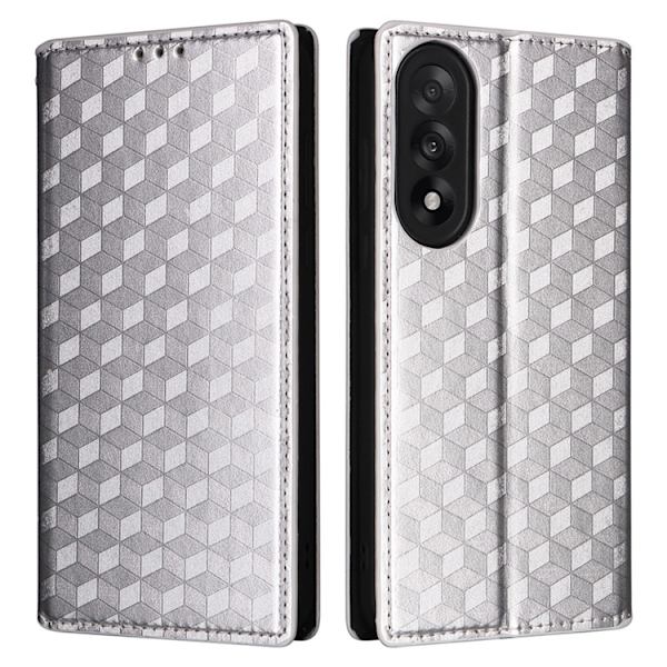 OnePlus Nord 5 Plånboksfodral Rhombus Imprint - Silver Silver