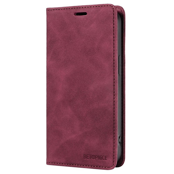 BETOPNICE 003 iPhone 16 Plus Plånboksfodral RFID Blocking Konstläder - Röd