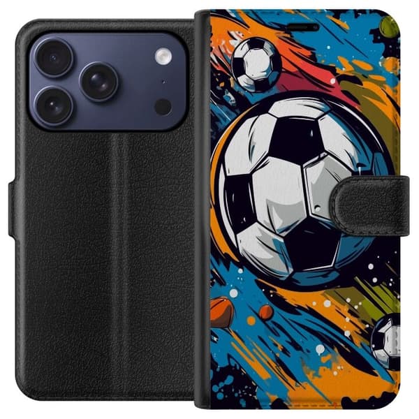 Plånboksfodral till Apple iPhone 17 Pro med Fotbollar