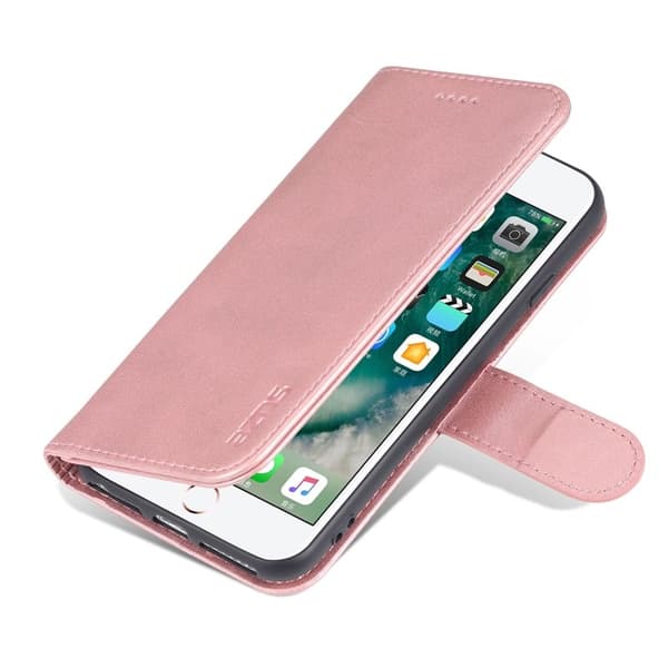 AZNS iPhone 7/8/SE Plånboksfodral Konstläder - Ställ Design - Roséguld