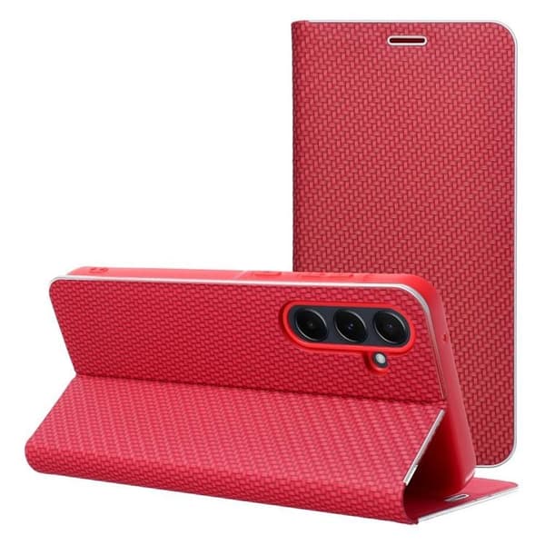 Galaxy XCover 7 Plånboksfodral Luna Carbon - Röd Röd