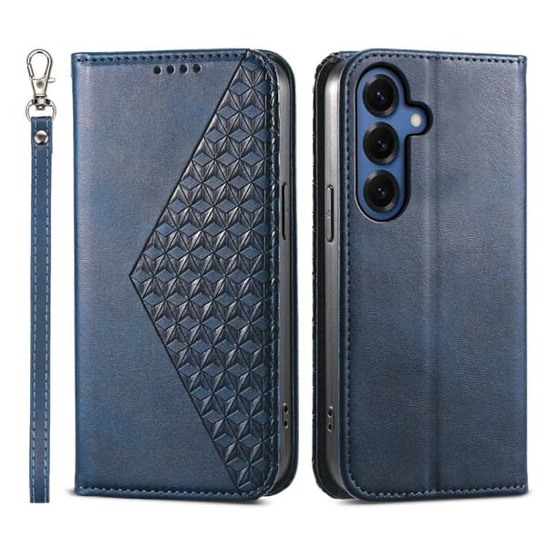 Plånboksfodral för Samsung Galaxy S26 Plus Konstläder med handledsrem - Blå