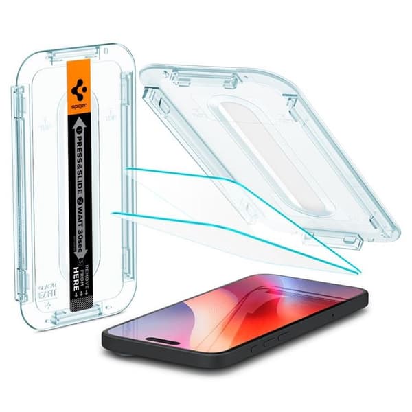 Spigen [2-Pack] iPhone 16/15 Härdat Glas Skärmskydd 'EZ' Fit Transparent