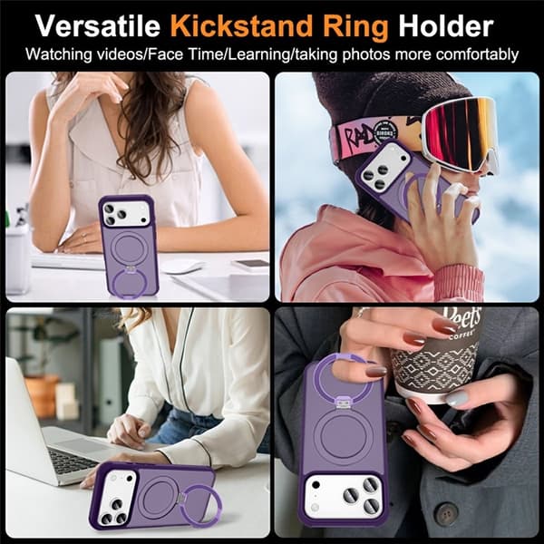 Mobilskal till iPhone 17 Pro MagSafe TPU+PC Kickstand - Lila Lila