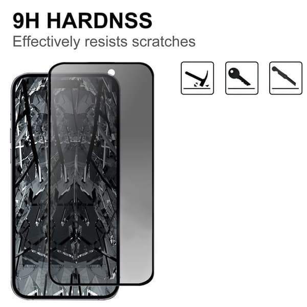 BOOM [2-pak] iPhone 15 Plus Hærdet Glas Skærmbeskyttelse Privacy - Sort Black