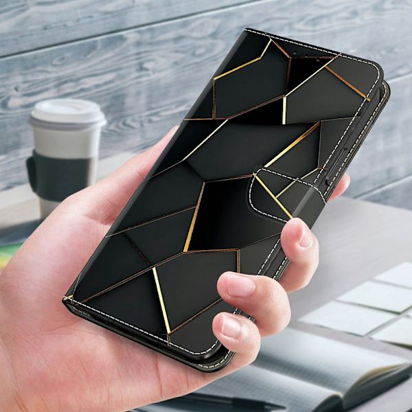 Plånboksfodral för Samsung Galaxy S26 Plus Fällbart Ställ - Svart Gold