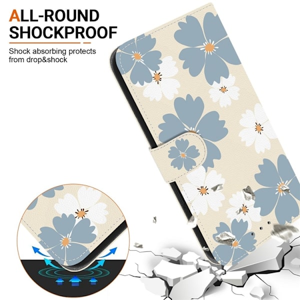 Sony Xperia 10 VII Konstläder Plånboksfodral Pattern Printing - Daisy Blå