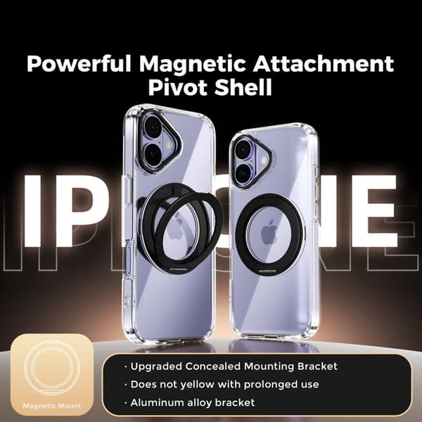 ABEEL Q-LUCK Mobilskal till iPhone 17 Shockproof med Kickstand - Svart