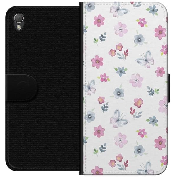 Pungcover til Sony Xperia Z3 med Blomster og sommerfugle