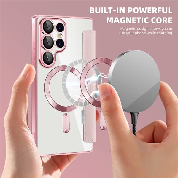 Galaxy S25 Ultra Plånboksfodral MagSafe RFID-Skydd - Rosa Rosa