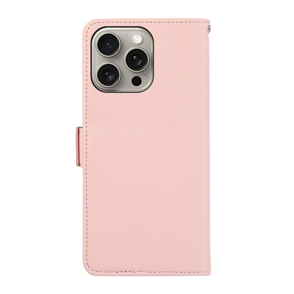 ABEEL iPhone 13 Pro Konstläder Plånboksfodral RFID-Skydd Drop-Proof Rosa