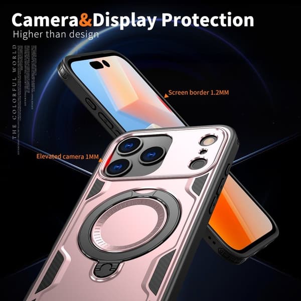Mobilskal till iPhone 17 Pro Plast Militärt Skydd - Roséguld