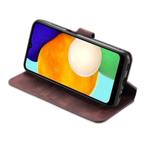 Dgming Retro Plånboksfodral till Samsung Galaxy A03s - Coffee Brun