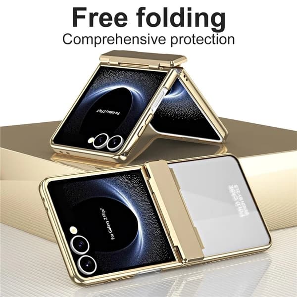 Mobilskal till Galaxy Z Flip7 Electroplating med skärmskydd - Silver Silver