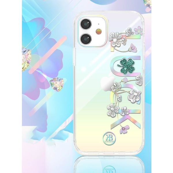 Kingxbar Lucky Series -kuorella koristeltu iPhone 12 mini läpinäkyvä