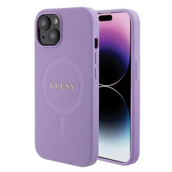 Guess iPhone 15 Plus -mobiilikotelo Magsafe Saffiano - violetti