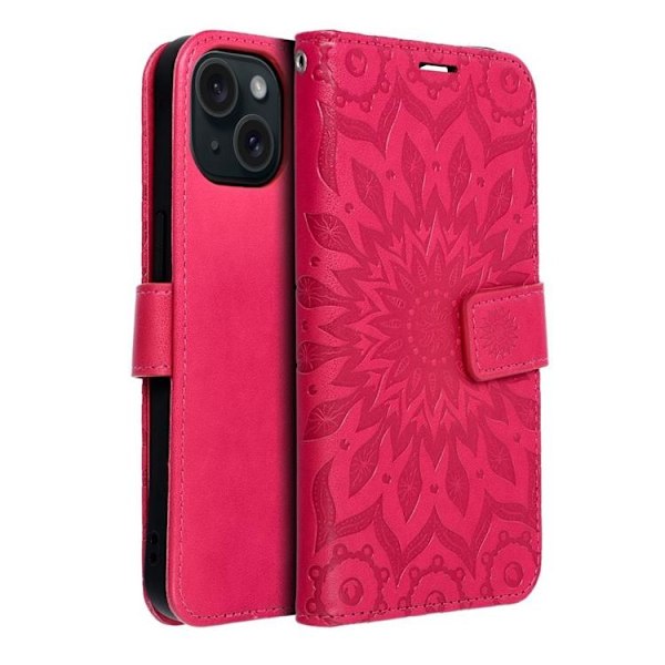 iPhone 15 Plånboksfodral Mezzo Mandala - Magenta