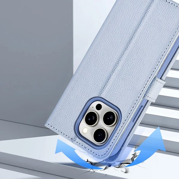 Dux Ducis iPhone 15 Pro Max Plånboksfodral Lawa Läder - Blå