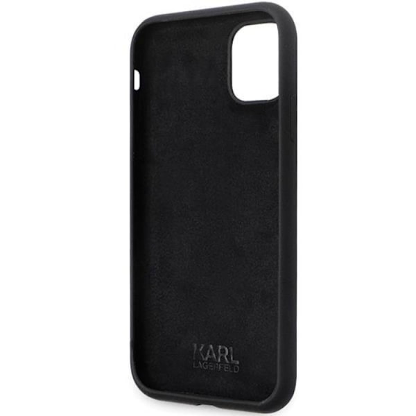 KARL LAGERFELD iPhone 11/XR Mobilskal Silikon C Metal Pin Svart