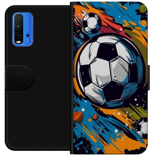 Plånboksfodral till Xiaomi Redmi Note 9 4G med Fotbollar