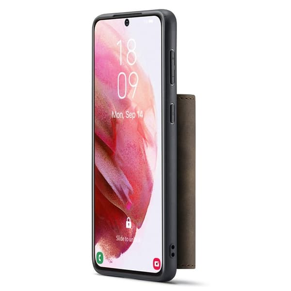 DG.MING Konstläder Plånboksfodral för Samsung Galaxy S22+ 5G - Brun