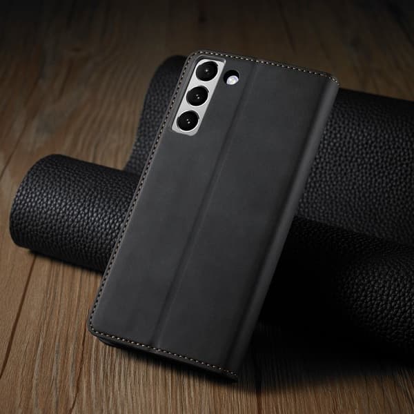 FORWENW Samsung Galaxy S23+ Plånboksfodral Konstläder - Svart