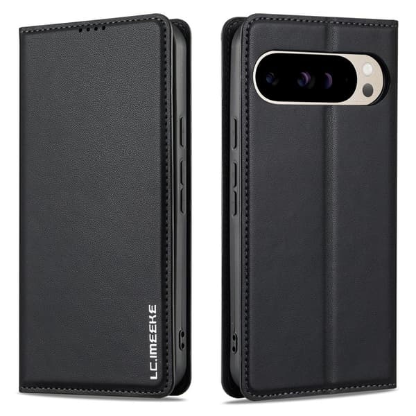 LC.IMEEKE L1 Series Google Pixel 9 Pro Plånboksfodral Konstläder - Svart