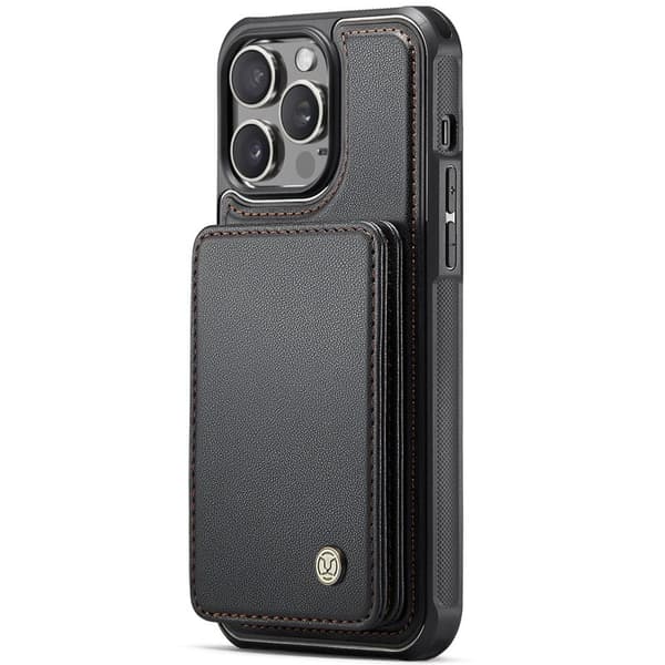 JEEHOOD J05 Mobilskal till iPhone 14 Pro Max Läder med Magnetficka - Svart