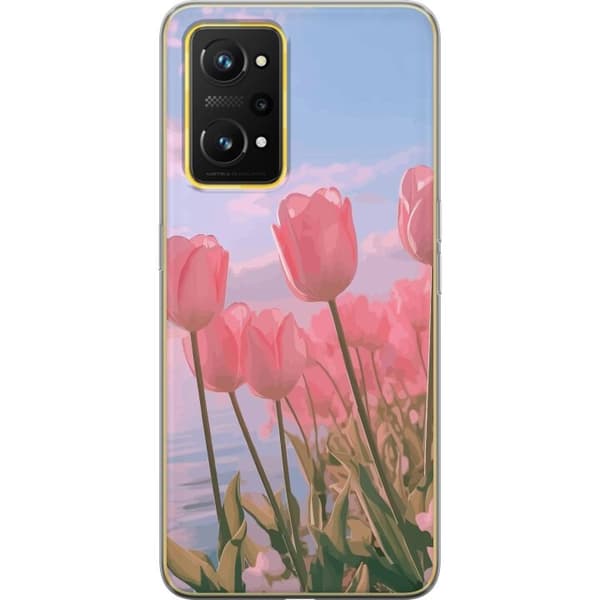 Mobilcover til Realme GT Neo 3T med lyserøde tulipaner