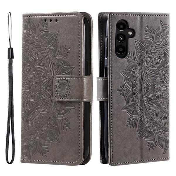 Samsung Galaxy S26 Plus Plånboksfodral Impräntad Totem Konstläder - Grå