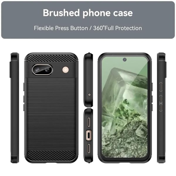 Mobilskal till Google Pixel 8A Carbon Fiber - Svart Blå