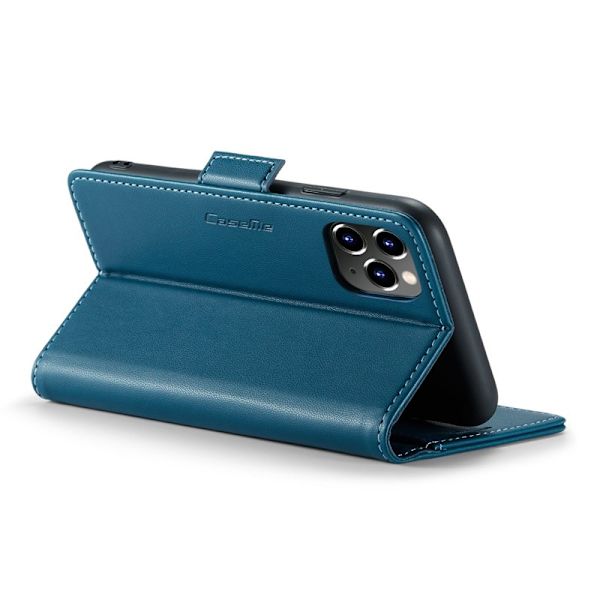 CASEME Plånboksfodral Konstläder iPhone 11 Pro Max RFID-Skydd Blå