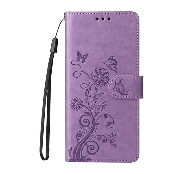 Oppo Find X9 Pro 5G Plånboksfodral Konstläder Blomtryck - Lila