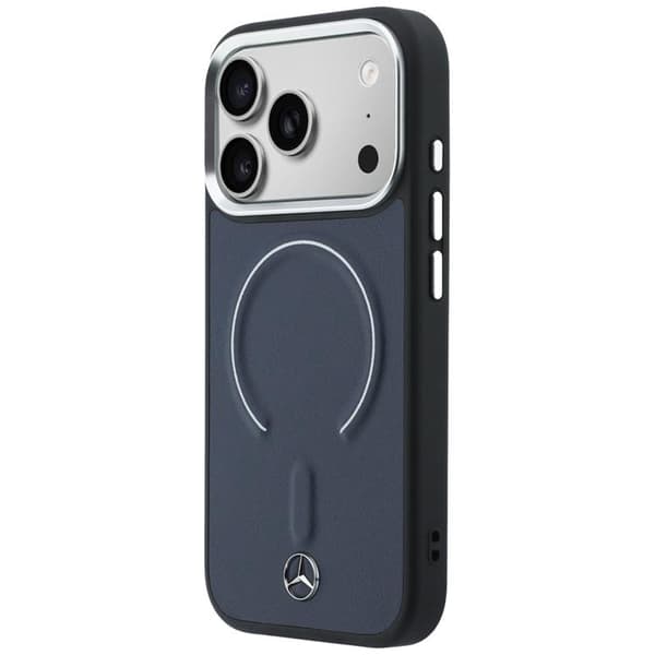 Mercedes Mobilskal För iPhone 17 Pro Max MagSafe Läder 3D - Marinblå