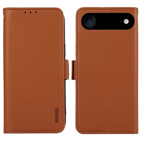 ABEEL iPhone Air Plånboksfodral Konstläder med RFID-skydd - Brun