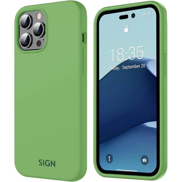 SiGN iPhone 14 Pro Skal Liquid Silicone - Jade grön Grön