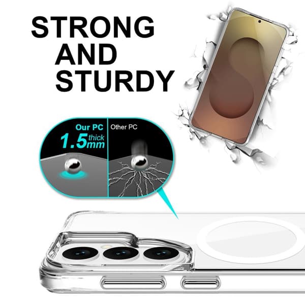 Mobilskal för Samsung Galaxy S26 Plus Magnetiskt TPU + PC - Transparent