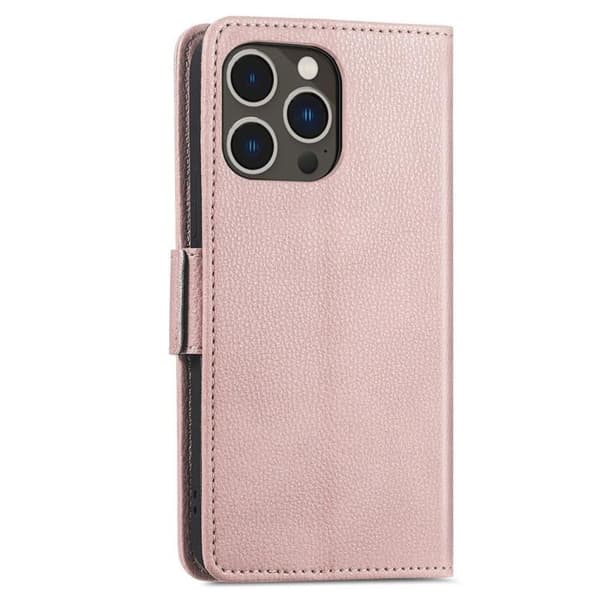 iPhone 14 Pro Max Plånboksfodral Flower Decor Magnetic - Rosa Guld Roséguld