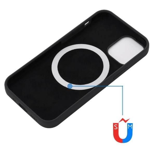 MagSafe nestemäinen silikonikotelo iPhone 13 Pro - musta Black