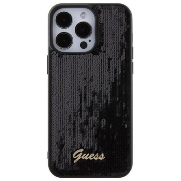 Guess iPhone 15 Mobilskal Sequin Script Metal - Sort